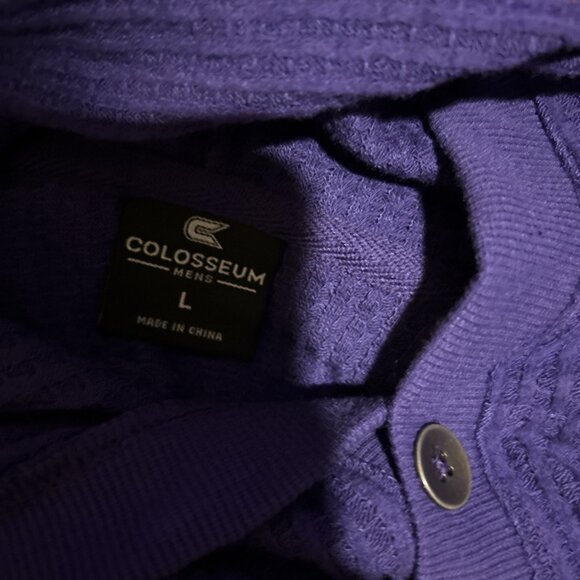 NEW Washington Huskies Colosseum Henley Purple Hoodie Button Sweater Men's L - Picture 10 of 12